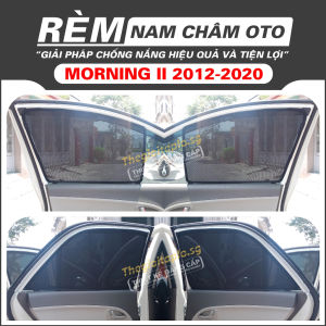 [Kia Morning 2012-2020] Rèm che nắngchống tia UV bộ 4 cánh khung thép có nam châm hít cữa tự động tiện lợi dành cho oto