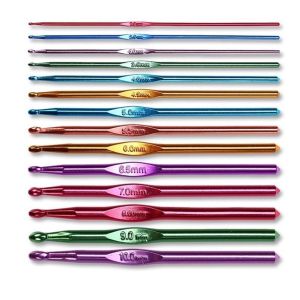 8Pcs 2-5.5mm Colored Aluminum Crochet Hooks Needles Set Tools Crochet Needle for Weaving Knitting DIY Programming Tools Sweater Crochet Hook