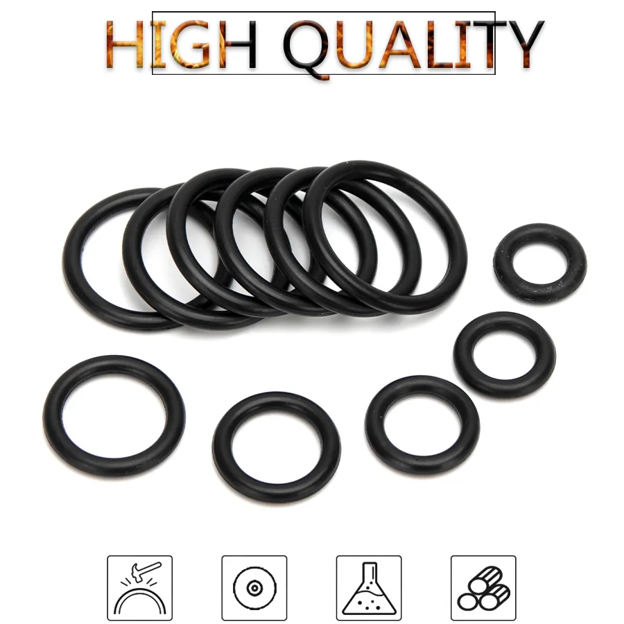 50pcs Outer Diameter 7mm-50mm Thickness Black NBR Nitrile Rubber  Sealing Black Seal O-ring Gasket Oring O Ring
