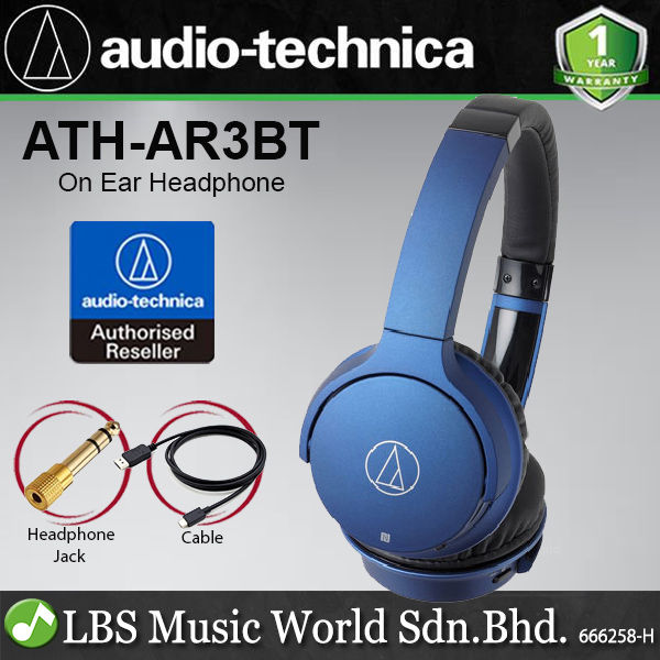 Audio Technica ATH-AR3BT Black SonicFuel Wireless On Ear Headphone