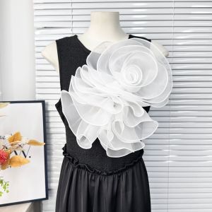 OUREAL Multi-Layered Chiffon Rose Flower DIY Pleated Clothing Decoration Corsage Puffy 3D Chest Flower