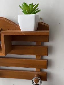 Sacesr Entrance Wall Hangers Key Holder Solid Wood Storage Rack Door Wall Wall Hooks Key Hanger Plants Pot Storage Shelf Home Decor 6K4N7