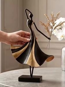 Sacesr Nordic High-end Iron Figurines Art Ornament Medieval Retro Dancer Miniatures for Living Room TV Cabinet Home Decoration FYFM 5T9N4