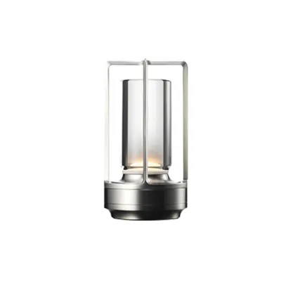 DOUCAI Cordless Crystal Lantern Lamp Creative 3 Colors Bedside Ambient Lights Morden Lamp Dimmable Metal Table Lamp Indoor/Outdoor
