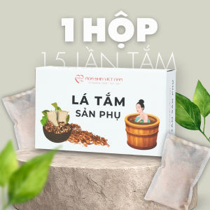 Lá tắm sau sinh MOM SHIN lá tắm người dao đỏ giữ ấm cơ thể cho mẹ sau sinh hộp 15 túi lọc lớn