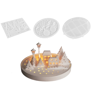 High Quality Silicone Mold for Artistic Street Scene Night Lamps and Holder Perfect for Home Decors and Gifts
