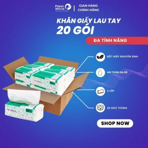 Combo 20 gói khăn giấy rút lau tay đa năng 2 lớp AN KHANG | 100% bột giấy nguyên sinh | khăn giấy đa năng giá rẻ | cam kết chất lượng