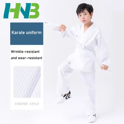 [Local fast delivery] Pure cotton childrens karate uniforms adult white men and women training uniforms karate uniforms
