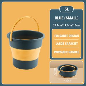Multifunctional Collapsible Pail Bucket Foldable Portable Foot Bath Wash Basin Silicone Large Capacity/Fireheart Warrior