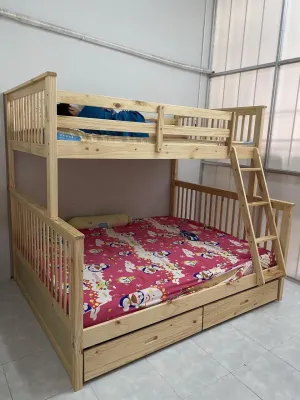 Giường 2 Tầng 1m6 - 1m2 Gỗ Thông Tự Nhiên Chắc Chắn Tiết Kiệm Diện Tích Và Tiện Lợi