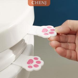 [COD] CHENJ ที่ยกฝาชักโครกลายการ์ตูนน่ารักมีด้ามจับห้องน้ำรูปทรงกรงเล็บแมวที่เปิดฝาขวดพลาสติกใส่ในบ้านสะดวกใช้ในห้องน้ำ