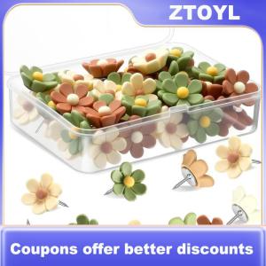 【ZTOYL】 Hoa thumbtacks nhựa hoa pushpins trang trí pins cho nút chai Board ảnh tường nhà văn phòng trường DIY 20pcs