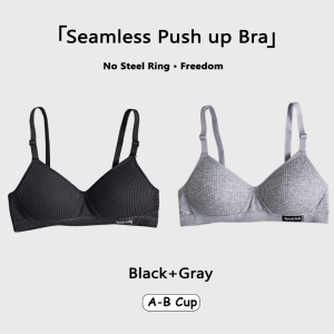 Leeshine 3pcs Girls Wireless Bra Thin Cotton Without Steel Ring Push Up Bra for Teens Light Weight Invisible-Button Bras Breathable Bralette