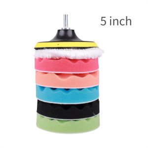 Local 8pcs 3" 5" 6" 7" inch Polishing Sponge Pads Set Car Polishing Soft Wave Foam Waffle Pads Car Wash Detailing Cleaning Tools