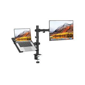 Inplay KMT-4 Laptop Stand With Monitor Mount 2-in-1 Dual Arm Fully Adjustable Mount For 13-27" Monitor