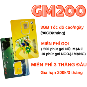 Sim 4G Mobifone GMobile Giá Rẻ - Data Tốc Độ Cao Kèm Phút Gọi Miễn Phí Hàng Tháng - Miễn Phí 1 Tháng Đầu Dùng Thử - Phí Gia Hạn Chỉ Từ 35k/tháng . GM35 GM68 GM86 GM120 GM200 | FREESHIP - CHƯA KÍCH HOẠT