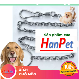 Hanpet - 4 size) Xích chó inox có chống xoắn dùng để xích mèo hoặc xích chó lớn và xích chó nhỏ