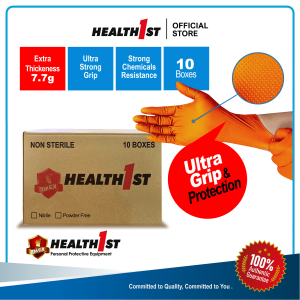 Health1st Nitirle Orange 7.7g Diamond Textured Extra Thick 240mm (10 boxes)