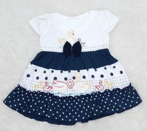 Dress Bayi Perempuan Putih Pita Angsa untuk Anak 6-18 Bulan Free Celana Dalam Bayi Murah Terjangkau / Dress Baby Gaun Bayi Bahan Katun / Bisa COD Bayar di Tempat