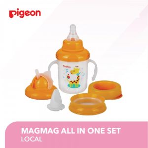 [ BISA COD ] Pigeon Gelas Magmag All in One Set / gelas minum susu/ gelas sedotan/ gelas tutup ulir/ pegangan/ nipple top/ spout top/ straw top/ gelas training