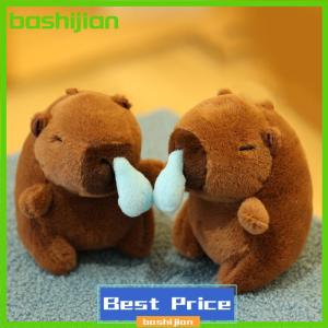 bashijian Kawaii Plush Snotty Capybara Keychain Cute Capybara With Turtle Bag Keyring Creative Doll Fluffty Stuffed Toys Birthday Gifts