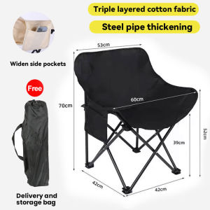 LOOGU Local Delivery Beach Chair Folding Chair Is Sturdy Portable Practical Moon Chair Household Outdoor Oxford Cloth Steel Frame Camping Fishing
