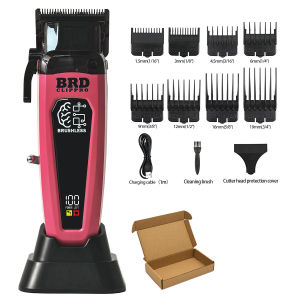 Professional BRDCLIP Brushless Motor Hair Clipper 106B 7500RPM Electric Cordless Trimmer Ultra Thin Moving Blade Mens With Base