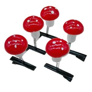 5lots Colorful 3D Mushroom Hairclip Simple Temperament Hairpin Antiskid Barrette for Daily Wear