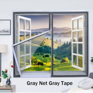 Zipper Mosquito Nets Multi Size Window Mesh with Zipper Self-adhesive for Windows Anti Mosquito Window Door Curtain Mesh