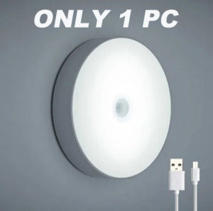 Buy 1 Take 1 Motion Sensor LED Night Light Chargeable Smart Wall-Mounted Lamp for Stairs Hallway Cabinet Closet Wardrobe Night Light 600mAh