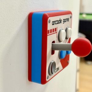 WARM Creative Light Switch Guard Covers 3D Printed Retro Arcade Games Console-shaped Switch Cover Easy Install Protective Joystick Switch Stickers Home Decoration