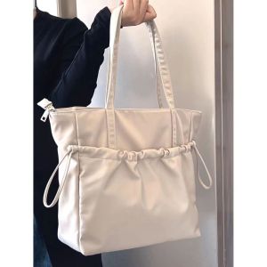 Japan Harajuku Canvas Student Class Canvas Tote Bag Female Simple Waterproof Large Capacity Work Commuter Portable Shoulder Bag