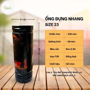 Ống đựng nhang bằng gỗ họa tiết Đồng Quê -Chất liệu Gỗ Tràm Bền Đẹp
