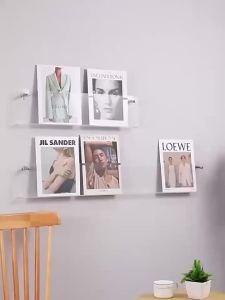 2pcs Acrylic Storage Rackbook OrganizerCd Holdermagazine Rackbrochure Kids Book Pamphlet Literature Display Shelves