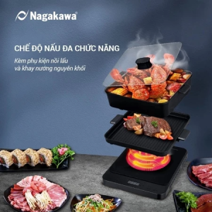 Bếp Từ Đơn Nagakawa NAG0717 – Đa Năng Mạnh Mẽ 2000W – Tặng Kèm Nồi Lẩu & Vỉ Nướng 🔥
