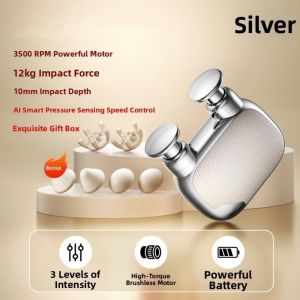 SOULLOV Portable USB Rechargeable Pocket Massager with 6 Interchangeable Massage Heads Compact Type Muscle Massage Machine Body Shaping Easy To Operate Mini Fascia Massager for On-The-Go Fitness