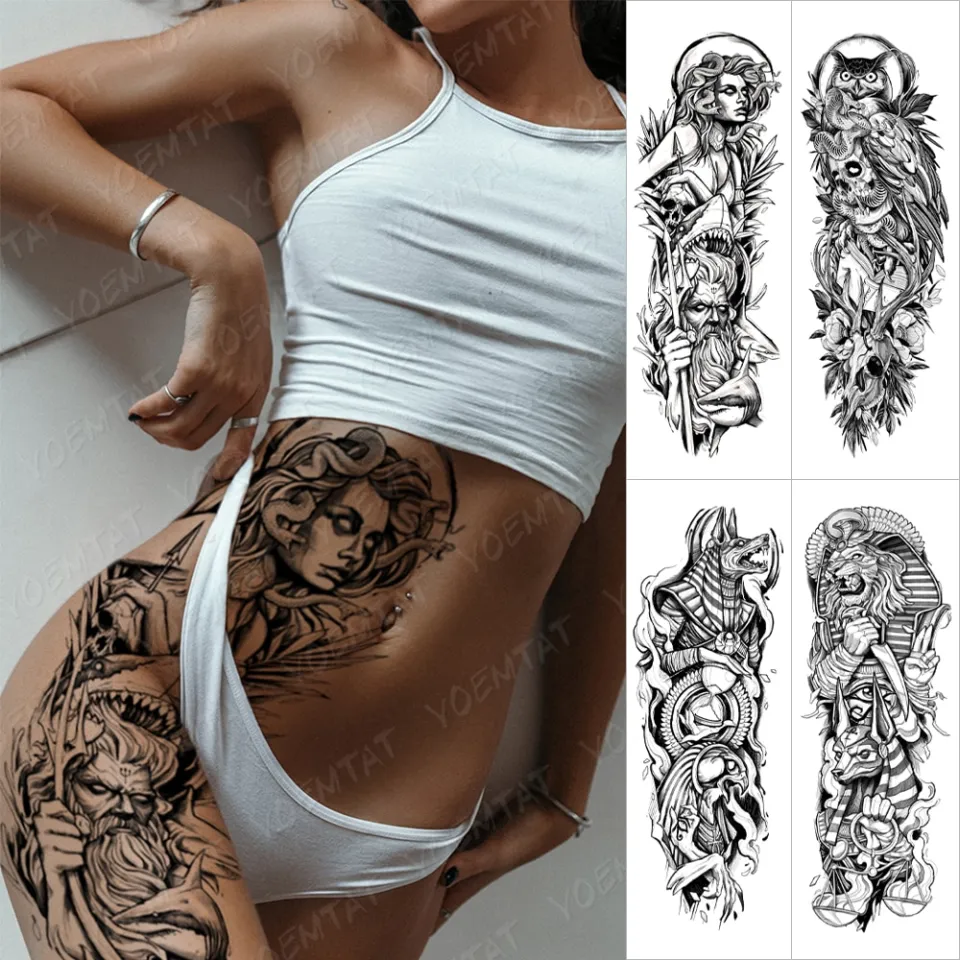 Waterproof Body Art Tattoos: Sticker Set For Upper Arm Sleeve