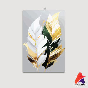 HIASAN DINDING ABSTRAK BUNGA KERTAS (3 IN 1) & ECER PAJANGAN DINDING DEKORASI DINDING ( 20X30 ) PAJANGAN KAYU PAJANGAN DINDING DAUN GOLD AESTHETIC