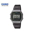 Casio Vintage A168WEHB-1A Black Stainless Steel Men Watch / Women Watch. 
