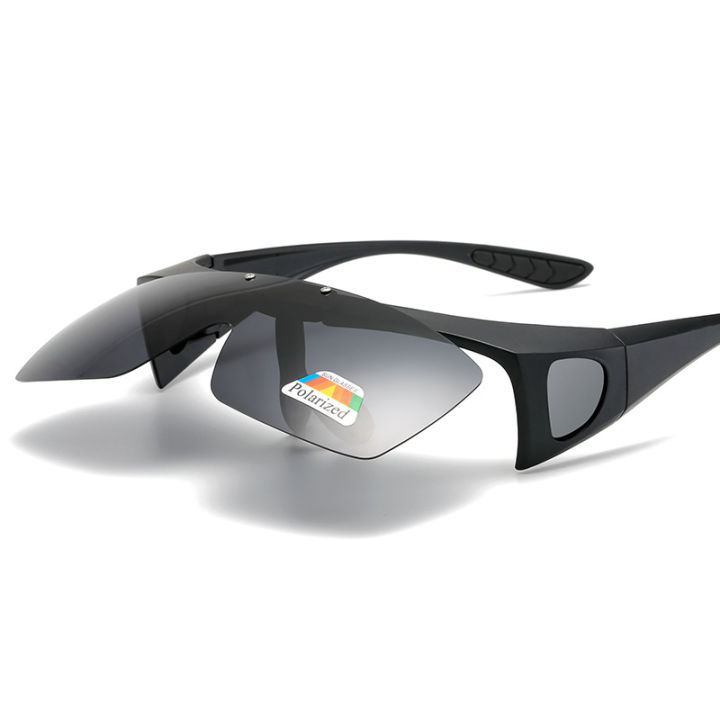 Fit Over Prescription Sunglasses Wrap Around Sunglasses Flip Up Polarized  Driving Glasses Driver For Myopia Men