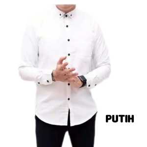 KEMEJA POLOS PRIA AYAH DAN ANAK WARNA Putih COTTON BAJU LENGAN PENDEK REGULER MENS BASIC