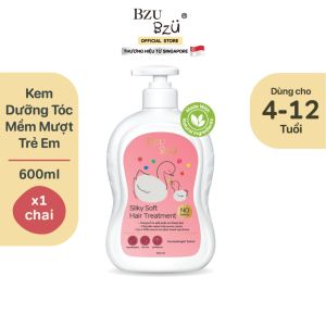 Kem Xả Dưỡng Tóc Trẻ Em BZU BZU Silky Soft Hair Treatment Giúp Tóc Bé Mềm Mại Chắc Khỏe 600ml