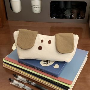 TEWUB Large Capacity Pencil Case Canvas Zipper Stationery Organizer Storage Bag Multi-function Pencil Bag School Supplies