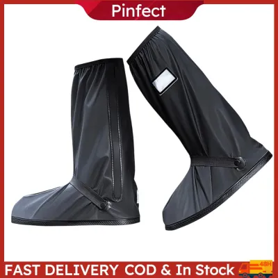 Motorcycle High Tube Rain Boots Waterproof Reflective Non-Slip Footwear Motorbike Cycling Bike Reusable Protection Accessories