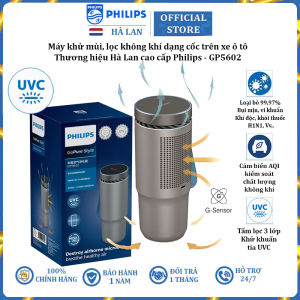Máy khử mùi lọc không khí dạng cốc trên xe ô tô Philips GP5602 dây nguồn USB Type-C - Hàng Chính Hãng