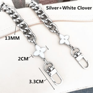 Womens bag shoulder strap handmade chain shoulder strap DIY high-end metal chain single shoulder diagonal cross strap versatile silver 13MM metal chain lightweight thick chain bag chain strap accessories