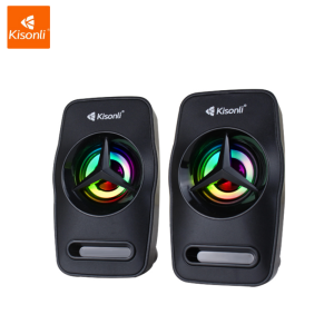 KISONLI Gaming Speaker L-3030: Speaker Gaming untuk HP & Komputer/Laptop dengan LED RGB & Switch Volume Control