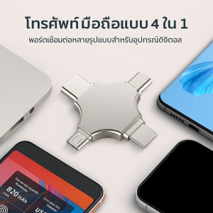 การ์ดหน่วยความจำ usb อุปกรณ์จัดเก็บข้อมูล ดิสก์จัดเก็บข้อมูล กันฝุ่นและกันกระแทก รูปแบบไฟล์ 4อิน1