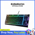 SteelSeries Apex 3 TKL Water-Resistant Wired Gaming Keyboard (64831). 
