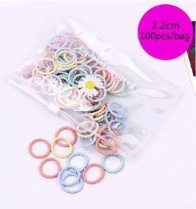 🇸🇬 100pc Colorful Hair Band With Storage Zip Bag or Box | Elastic Cute Rubber Tie For Women Mom Kids Baby Girl Children Toddler Babies Child Small Mini Korean Cartoon Hairband Accessories Head Pin Clip Pack Gift Birthday Present Rainbow Color Fashion